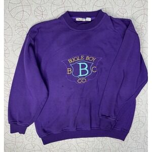 Bugle Boy Sweatshirt Purple‎ 90s Embroidered / Men's XL